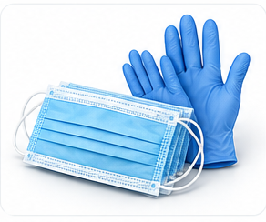 Mask, Gloves, Disposable Caps