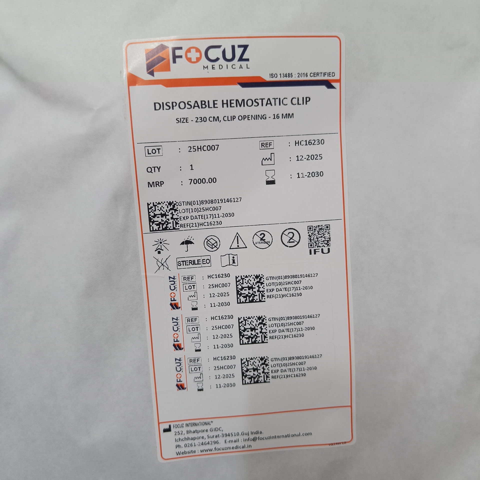 Hemostatic Clip 16/13/11/9 Mm