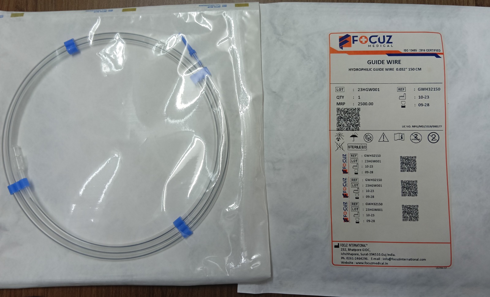 Eklavya Guidewire -Zebra with Hydrophilic Tip
